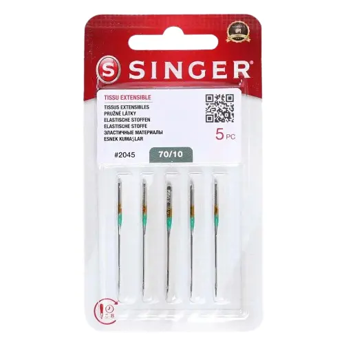 Singer Ballpoint / Stretch Fabric Needles - Ng2045-70/10 Stretch Lightweight Fabrics 1