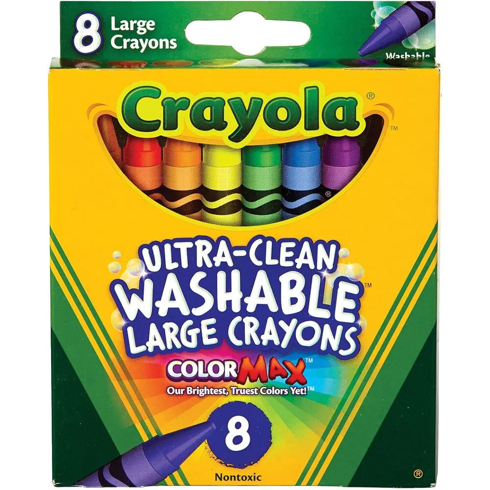 Crayola Washable Large Crayons Colouring Art And Craft Tools 8Pc 1
