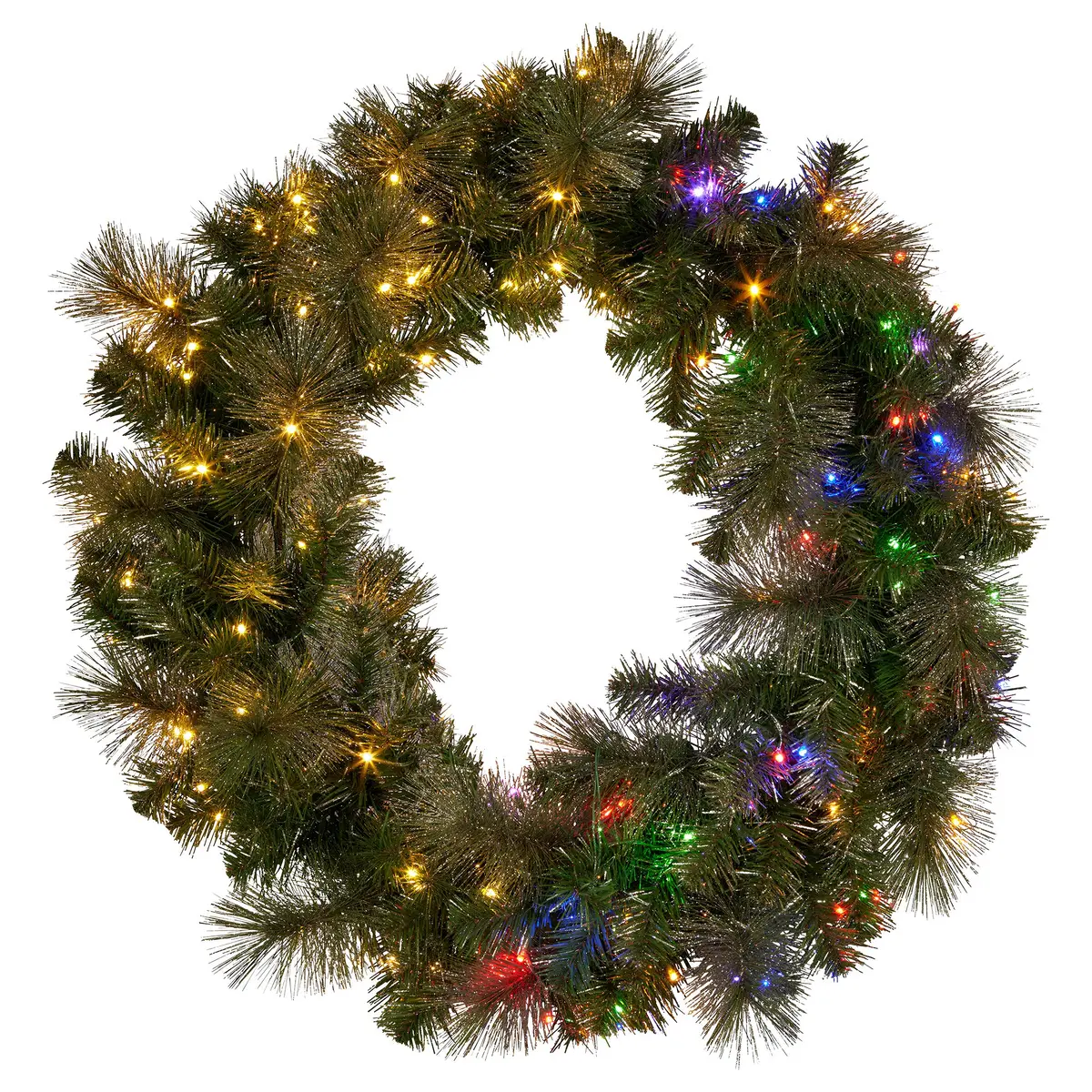 Christabelle 76Cm Split Christmas Wreath With Led Lights For Double Front Doors Decoration 1