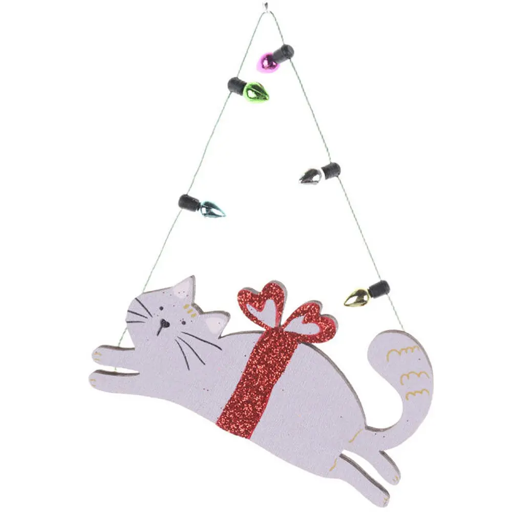 Urban Perfect Pets Christmas Cat With Lights Hanging Decoration 8Cm Assorted 1