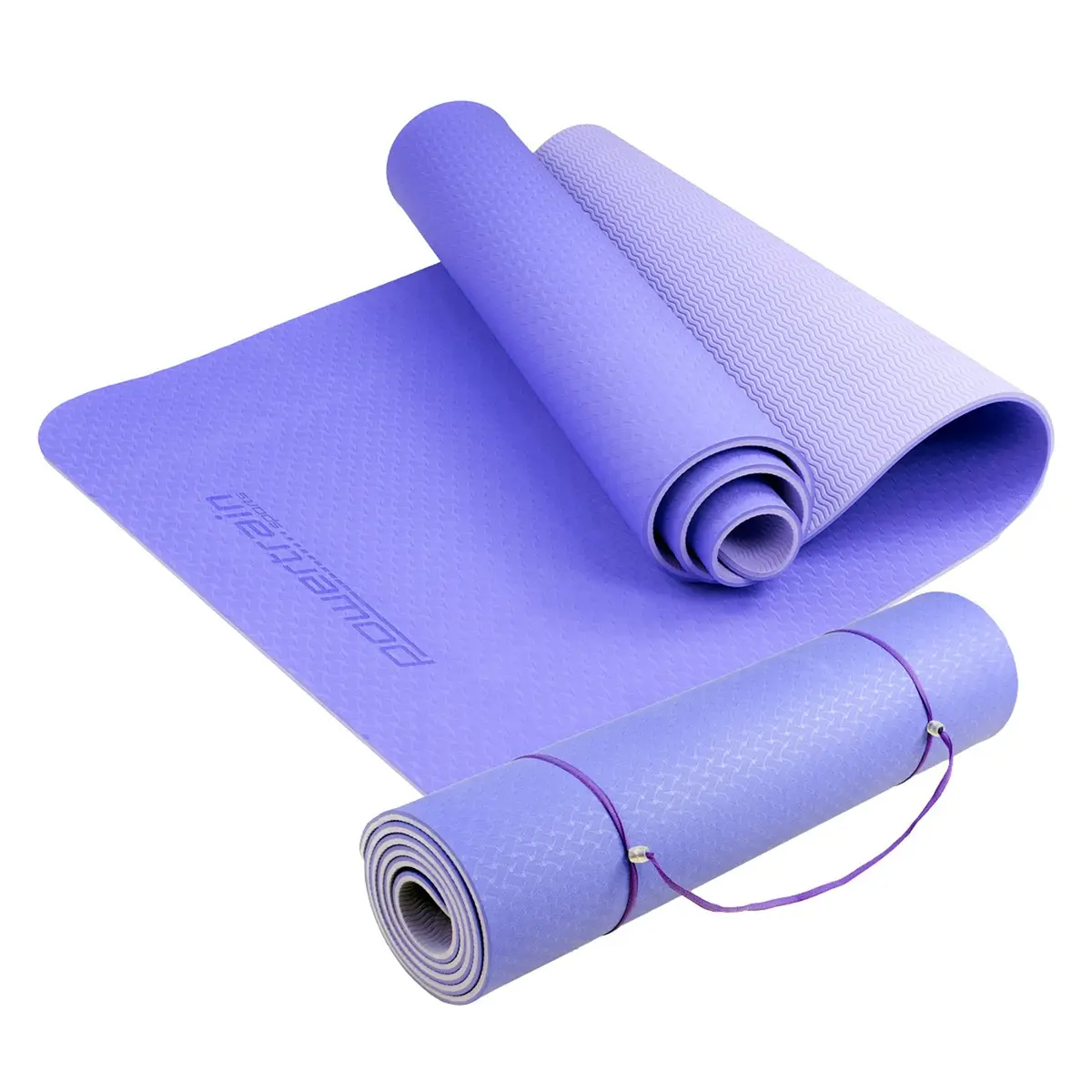 Powertrain Tpe Yoga Exercise Mat Home Gym Pilates Fitness 8Mm Thick In Light Purple 1