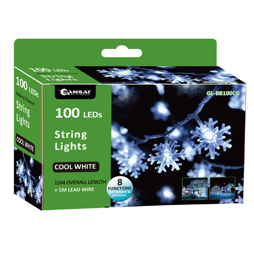 Sansai 100 Led Snowflake String Lights (Cool White) 1