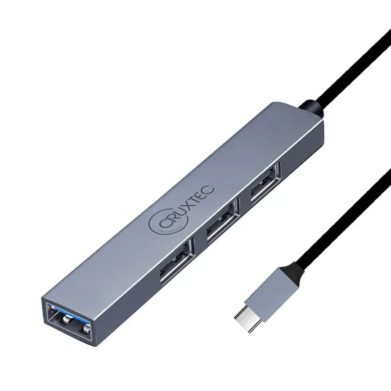 Cruxtex 4-Port High Speed Usb-C 3.0 Hub Ultra Slim Design (Mc3-H4-Sg) 1