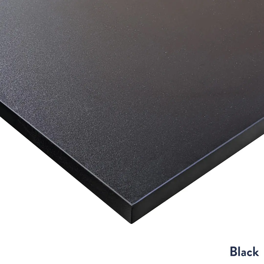 Desky L-Shape Melamine Sit Stand Desk 160Cm - Right Return Black Top And Space Grey Leg 2