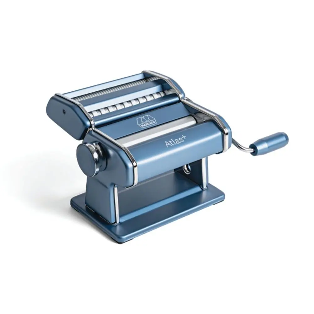 Marcato Atlas Plus Pasta Machine Stainless Steel With 4 Shape Settings (Blue) 1