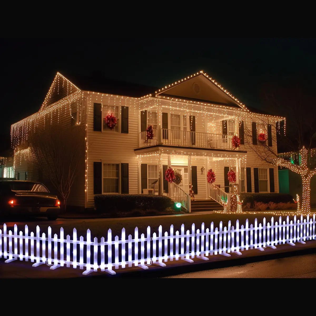 Lexi Lighting Led Pre-Lit Fence - White 1