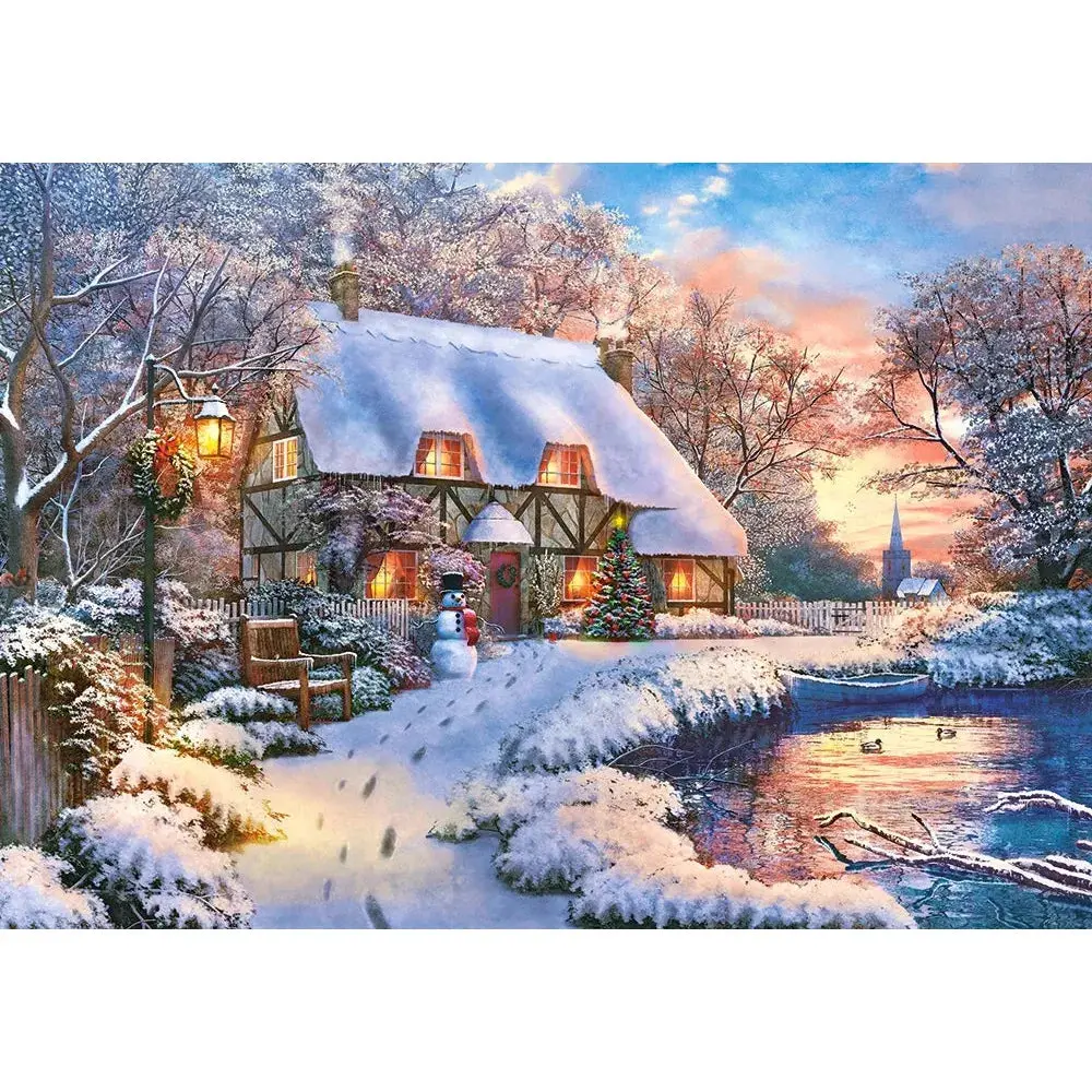 Castorland 500-Pieces Winter Cottage Puzzle 2