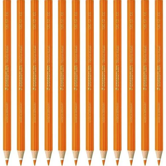 Staedtler Noris Club Maxi Learner Coloured Pencils Pack 12 (Orange) 1