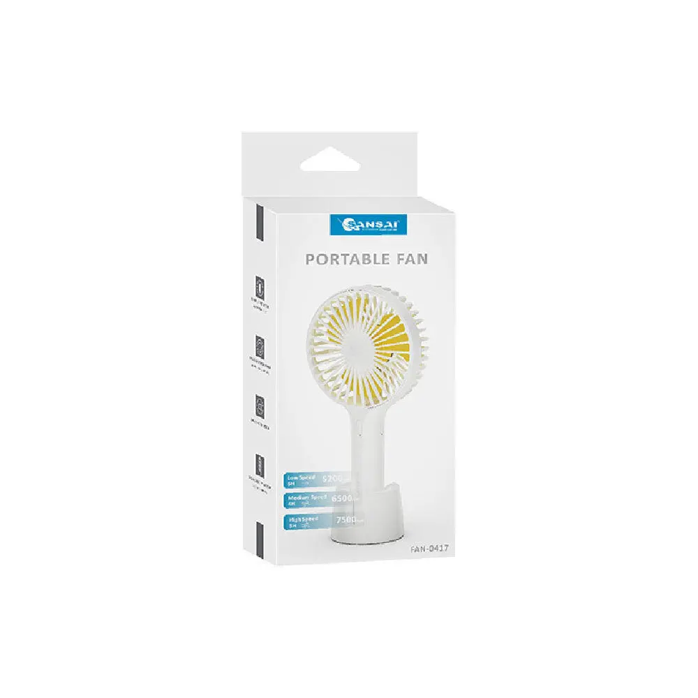 Sansai Fan 22X10cm Portable Usb Rechargeable (White) 1