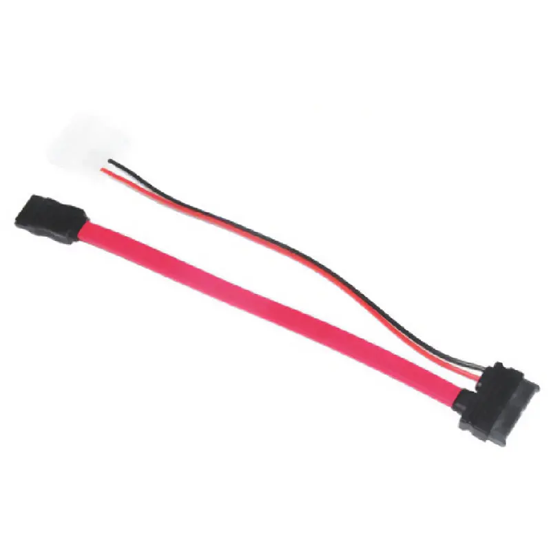 Astrotek Slim Sata Cable 30Cm + 10Cm 6 Pins + 7 Pins To 4 Pins + 7 Pins - Red (At-Sata-Slim) 1