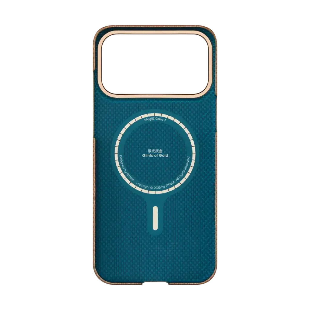 Pitaka Aramid Fibre Ultra-Slim Case For Iphone 17 Pro Golden Glint 2