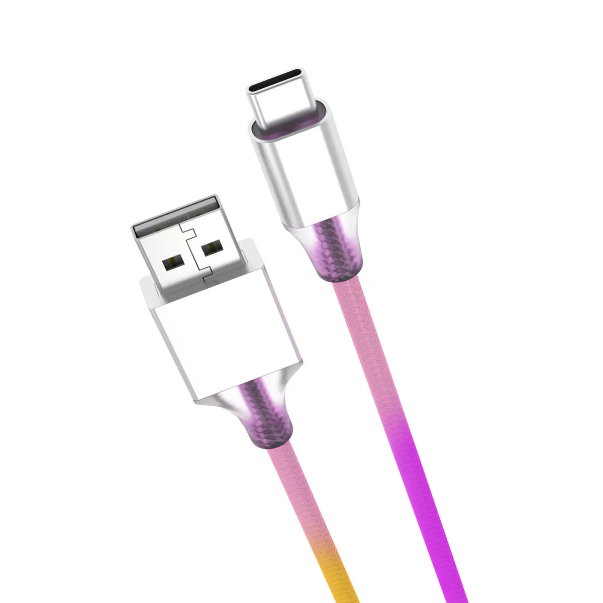 Laser 1M Nylon-Braided Type-C Charging Cable (Rainbow) 1