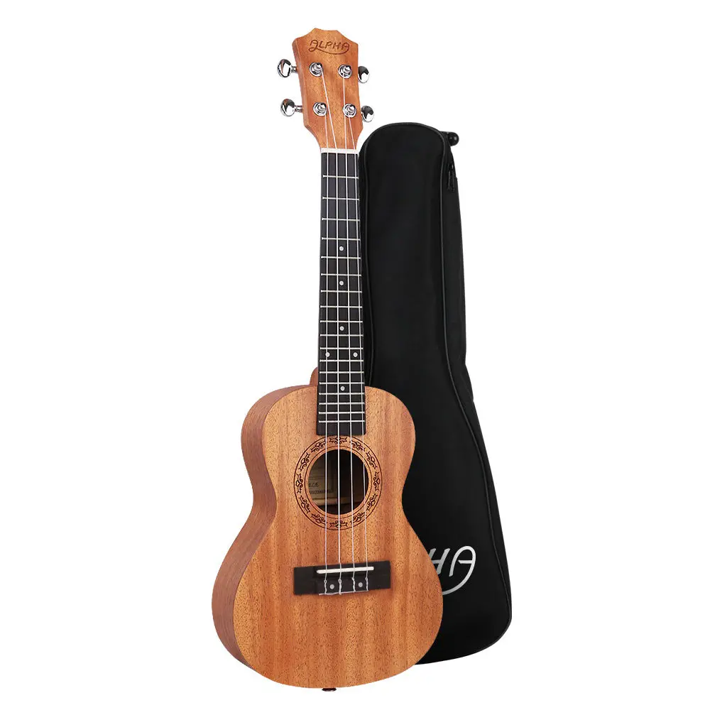 Alpha 26" Ukulele Natural Mahogany Tenor Beginner Gift W/ Carry Bag 1