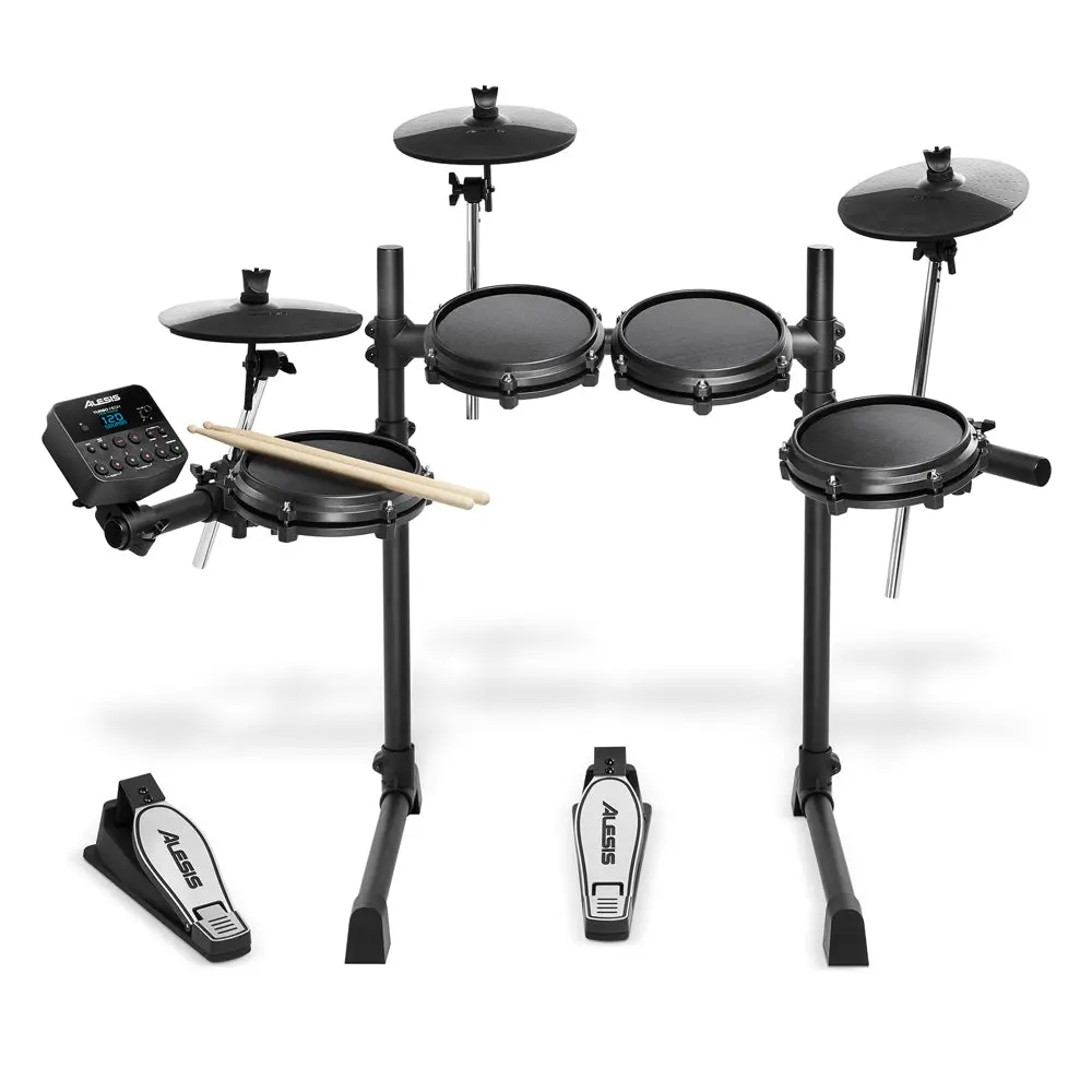 Alesis Turbo Mesh 7-Piece Electronic Drum Kit With Mesh Heads And Kick Pedal 1