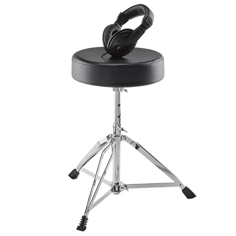 Alesis Drum Essentials Adjustable Drum Throne Stool & On-Ear Headphones Bundle 1