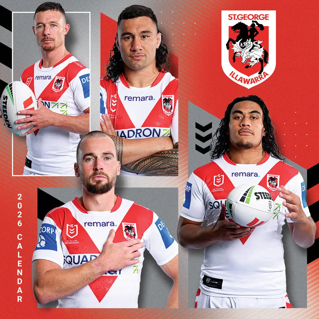 Paper Pocket Nrl St George Illawarra Dragons 2026 Calendar 1
