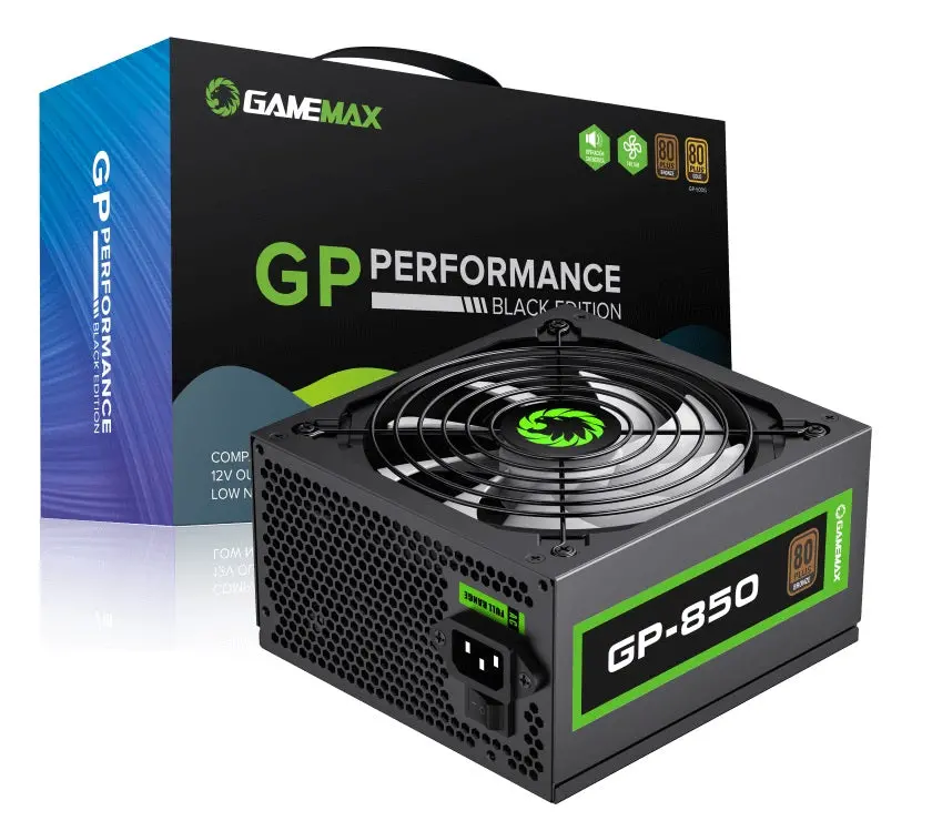 Gamemax Gp-850 850W 80+ Bronze Power Supply - Reliable Gaming Psu, High Efficiency, Wired Atx Power Supply, Black 1