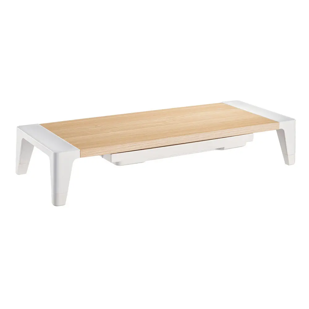 Activiva Monitor Stand Riser With Storage Drawer (White Oak) 1