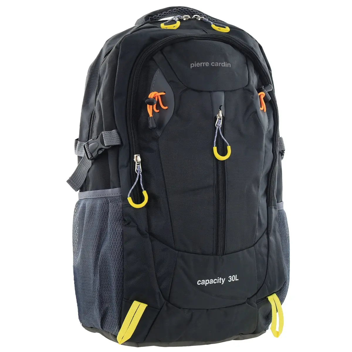 Pierre Cardin Mens 30L Nylon Adventure Travel Hiking Backpack Bag In Black 1