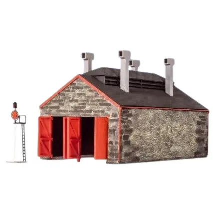 Peco Oo/Ho Stone Two Road Engine Shed Laser Cut Kit 1