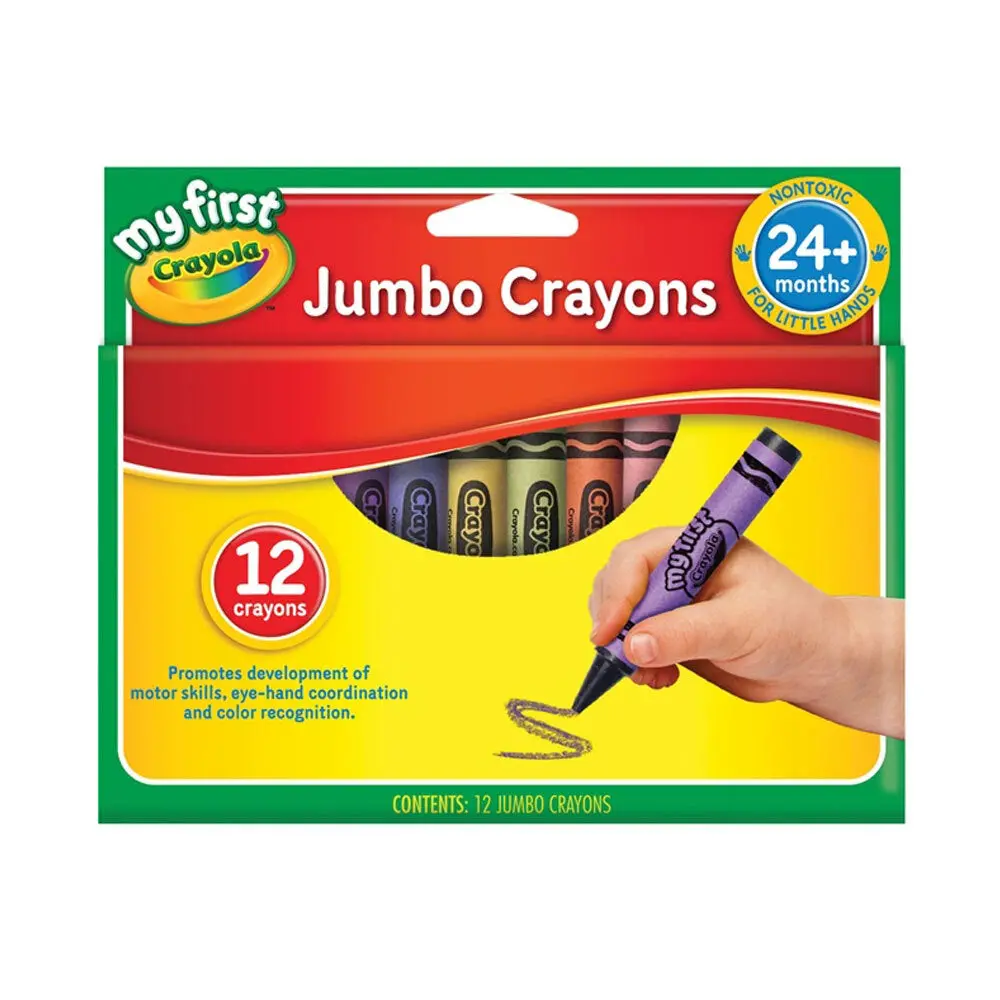Crayola My First Non-Toxic Jumbo Crayons For Kids 2+ (12-Piece) 1