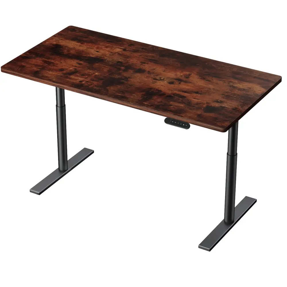Artiss Standing Desk Motorised Electric Dual Motor Rustic Brown 140Cm 1