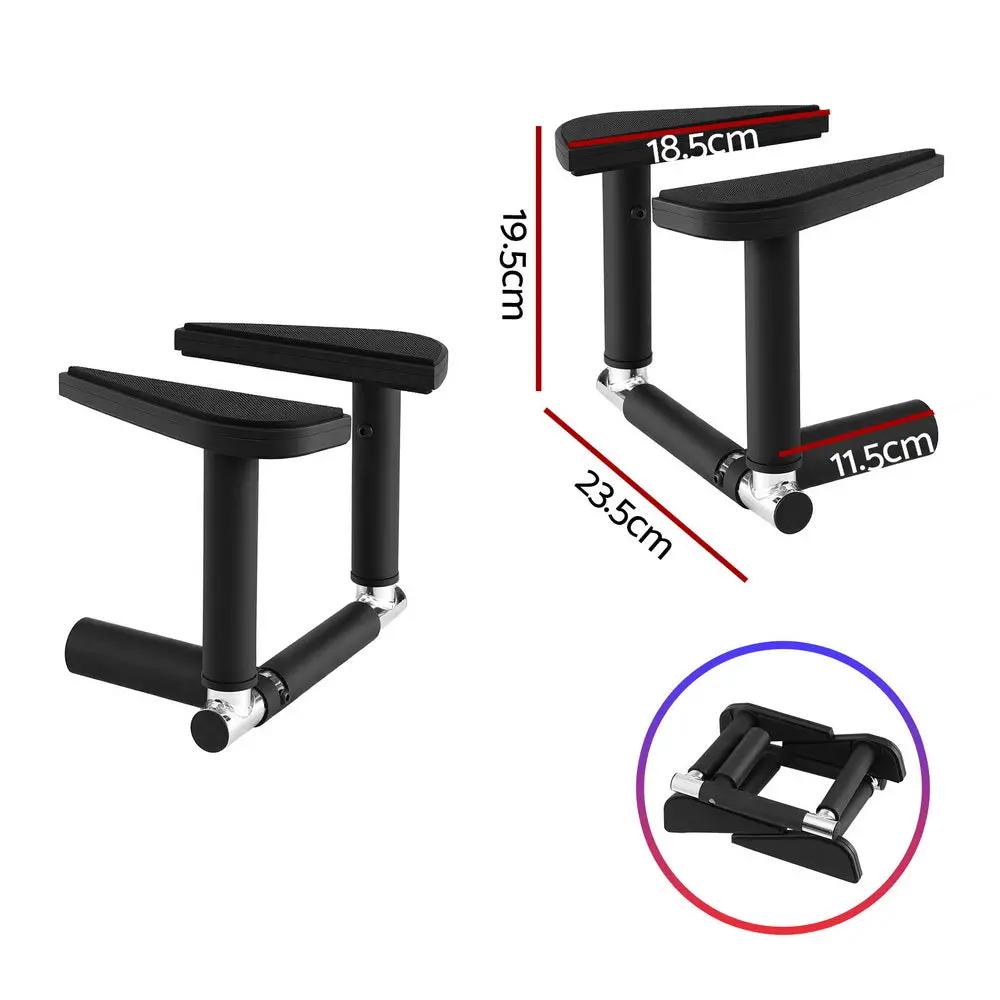Everfit 2Pcs/Set Pull Up Bar Portable Foldable Dip Station Multi Gym 120Kg Home Power Station Black 2