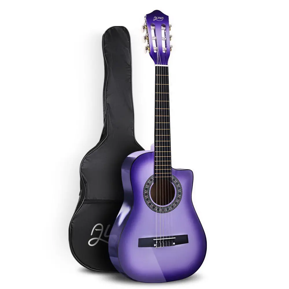 Alpha 34" Classical Guitar Wooden Body Nylon String Beginner Kids Gift (Purple) 1