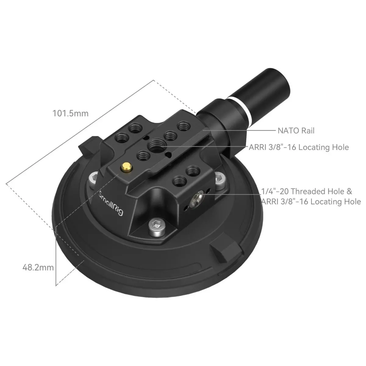 Smallrig 4" Suction Cup Camera Mounting Support For Vehicle Shooting 4122C 2