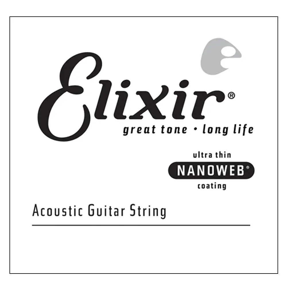 Elixir #15139 Acoustic Nanoweb Guitar 0.039 Single String 80/20 Bronze 1