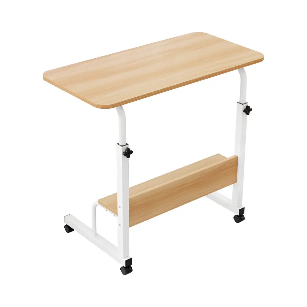 Artiss Portable Sit‑Stand Laptop Desk Height Adjustable Workstation 80Cm - Walnut White 1