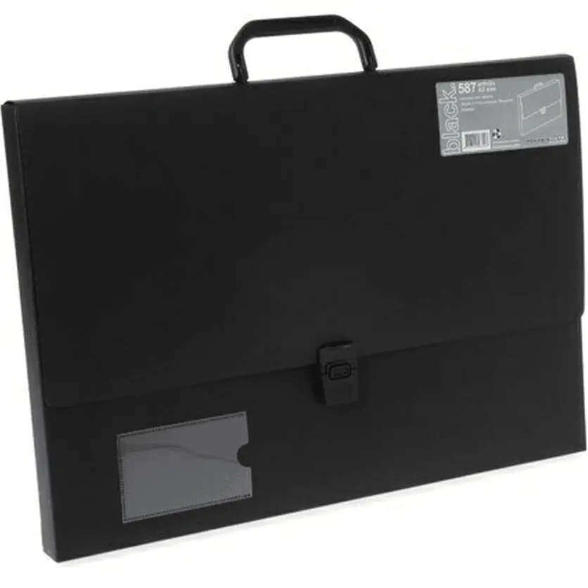 Quill Foldermate Artists Portfolio Carry Case A3 Black 1