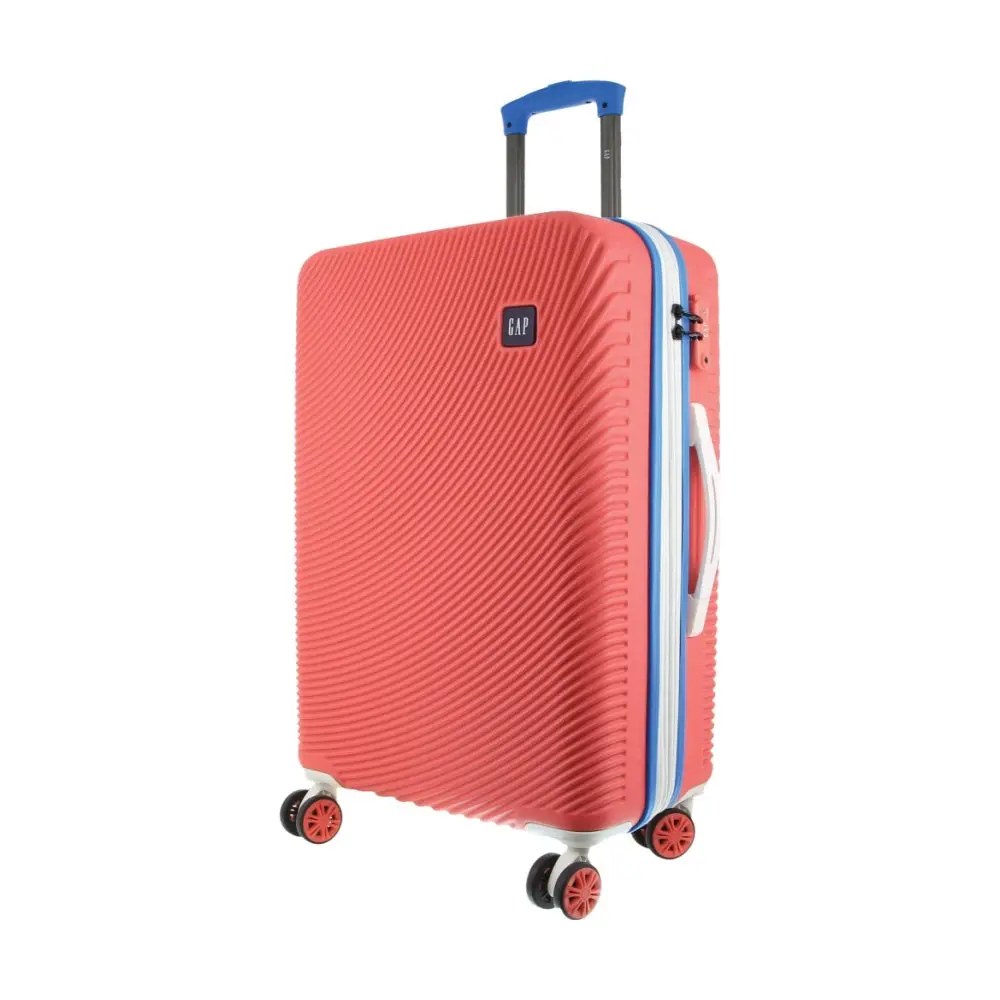 Gap Stripe Travel Hard-Shell Suitcase Medium Luggage 67X46cm Coral 1