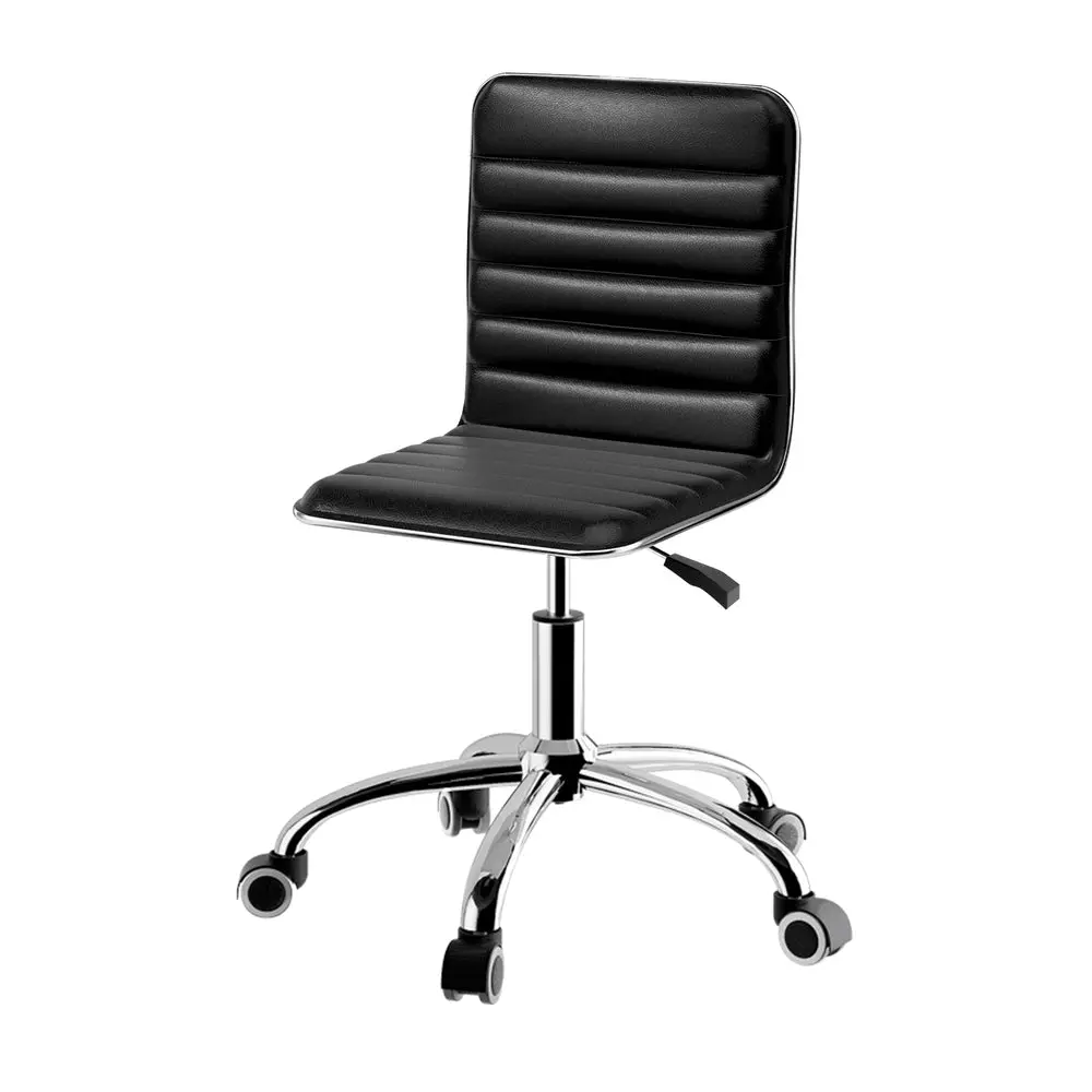 Artiss Office Chair Conference Chairs Pu Leather Low Back (Black) 1