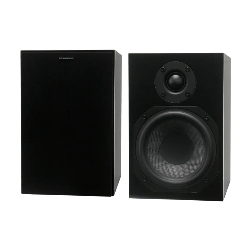 Scansonic Hd 2-Pieces L5 Series Bookshelf Home Speakers 120W (Black) 1