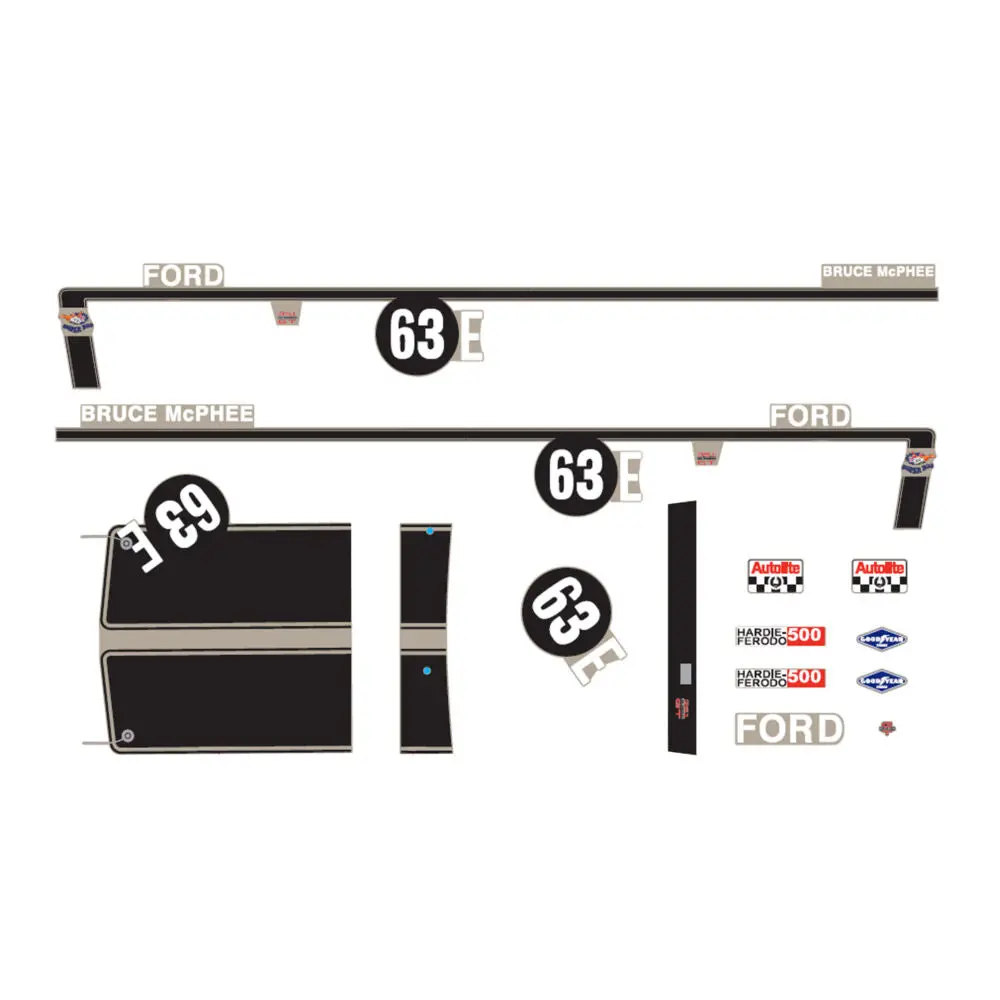 Dda 1:24 Scale #63E Xw Ford Bathurst Decal Kit Accessory 1