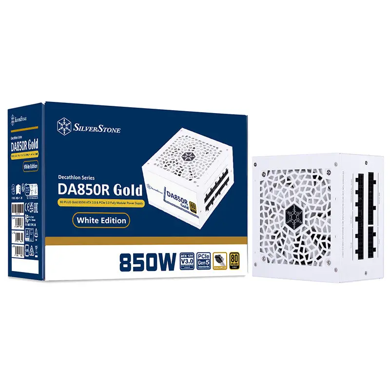 Silverstone 850W Atx 3.0 80+ Gold Power Supply (White) 1