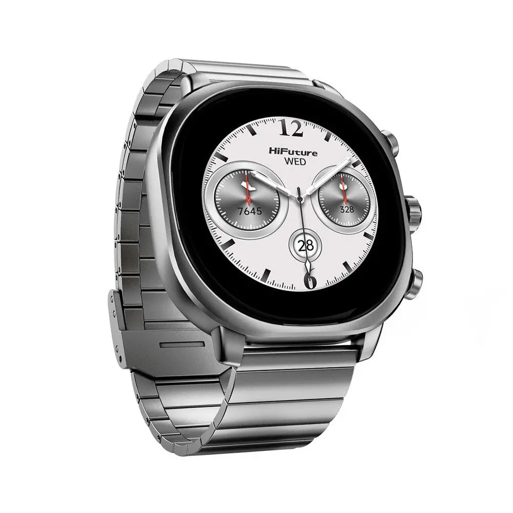 Hifuture Aix Amoled Stainless Steel Smartwatch (Titanium Silver) 1