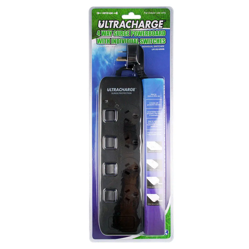 Ultracharge 4-Way Surge Strip With Individual Switches 1