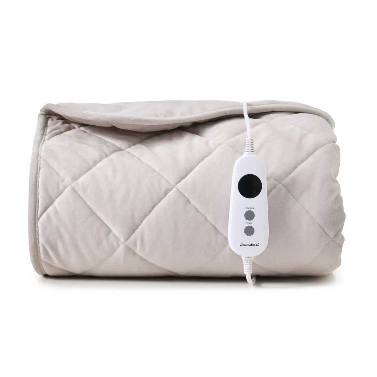 Dreamaker Haven Velvet Heated Throw [130X160cm] (Stone) 1