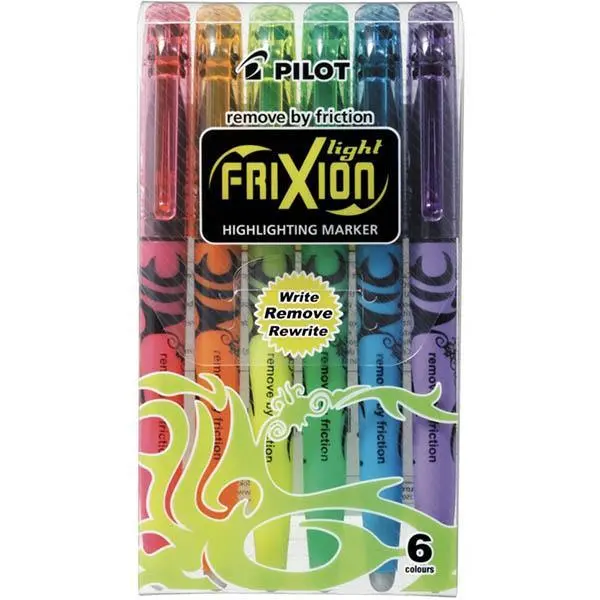 Pilot Frixion Erasable Highlighter 4.0Mm Assorted Colours Wallet 6 1
