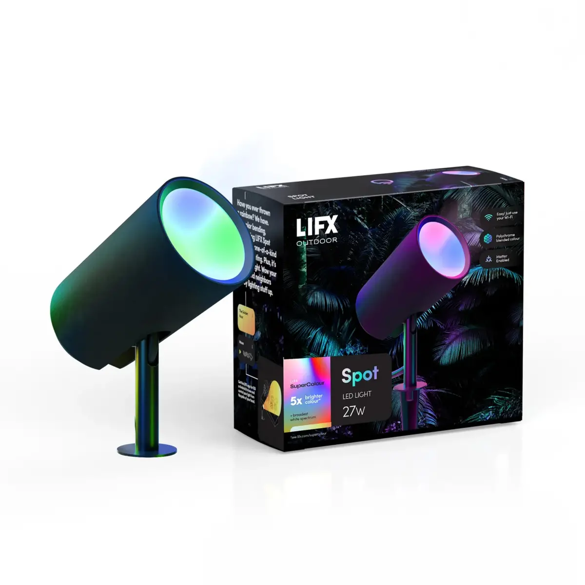 Lifx Supercolour Smart Led Outdoor Spotlight - Ip66 (Black) 1