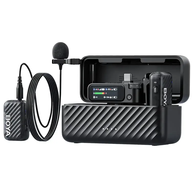 Boya Boyamic 2 Wireless Microphone 2X Tx +  2X Lavalier Mic + Charging 1