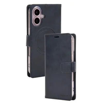 Goospery Bluemoon Diary For Iphone 16 Plus - Navy,  With Magsafe 1