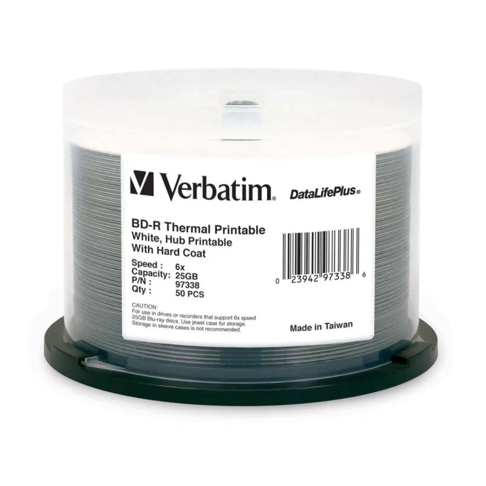 Verbatim Bd-R White Wide Thermal 6X Speed Blank Discs 25Gb 50Pc 1