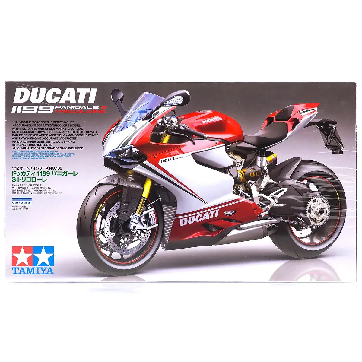 Tamiya 1/12 Ducati 1199 Panigale S Tricolore Motorcycle Scaled Plastic Model Kit 1