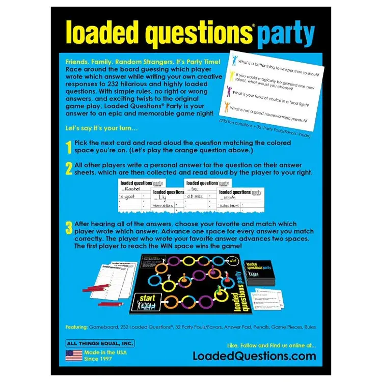 All Things Equal Loaded Questions Party Game 2