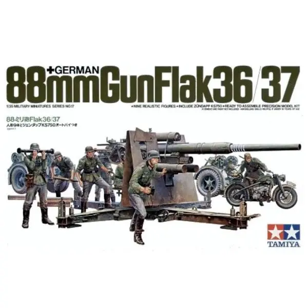 Tamiya 1/35 German 88Mm Gun Flak 36/37 Europe 2