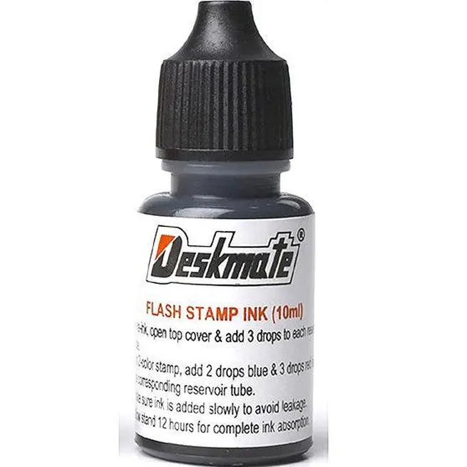 Deskmate Stamp Pad Refill Ink Bottle 30Ml Black 1