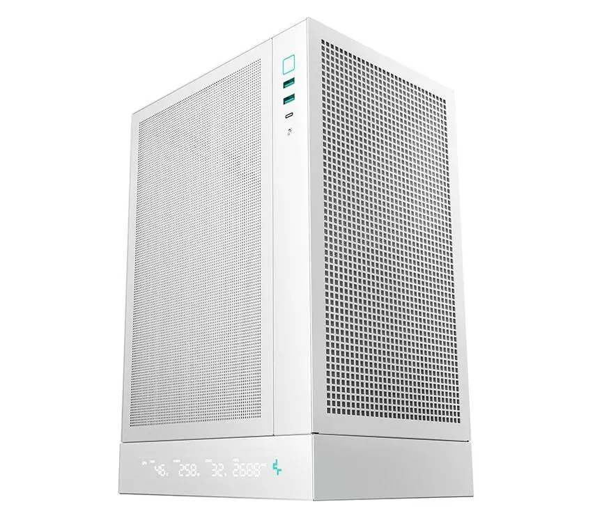 Deepcool Ch170 Digital Wht Itx Case With Digital Status Display 1